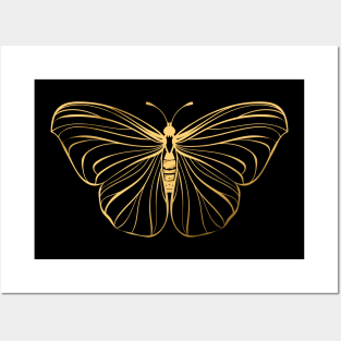 Gold Butterfly Posters and Art